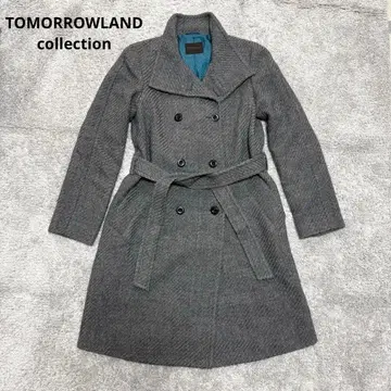 투모로우랜드 컬렉션 더블 브레스트 코트 트위드 울 M