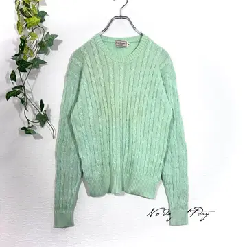폴 스튜어트 케이블 니트 스웨터 M 민트