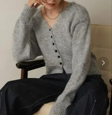 여성용 긴팔 가디건 그레이 bab