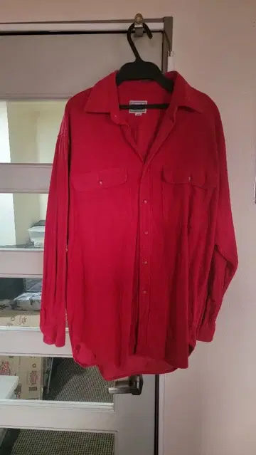 Wrangler 빨간색 긴팔 셔츠 M 코듀로이