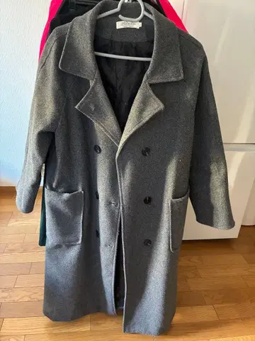 [ 새상품급 ] 그레이 더블 브레스트 롱 코트