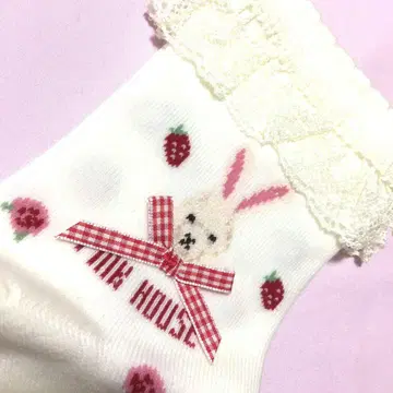 하트베리 토끼 삭스 양말 misako 핑크하우스 아이보리 토끼