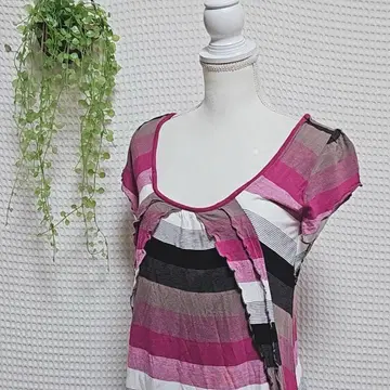 toco toco (S) 보더 튜닉 T셔츠 반팔 프렌치