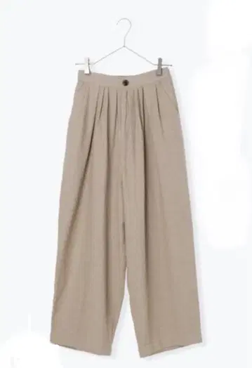 TSUHARU 면린넨 허리 턱 팬츠