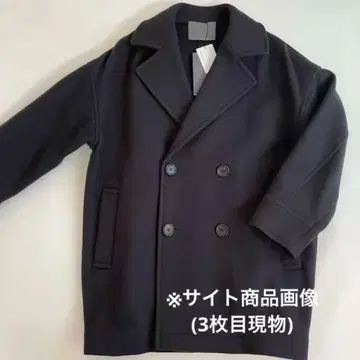 언클레이브 울 피 코트 네이비