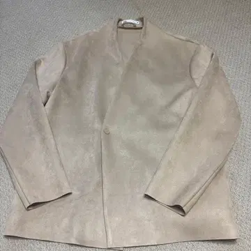 ZARA 스웨이드풍 노카라 자켓 베이지