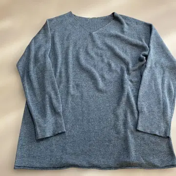 두 번째 클래스 그레이 V넥 긴팔 니트