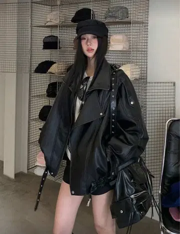 라이더 자켓 블루종 블랙 사이즈 M