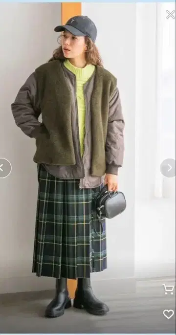 니코앤드 트윌 체크 플리츠 스커트