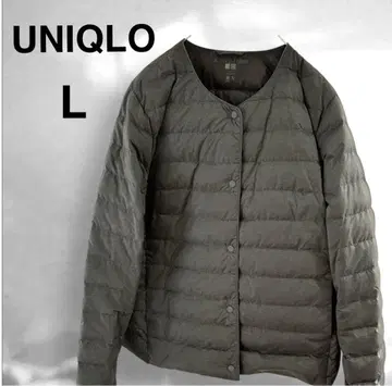 UNIQLO 울트라 라이트 다운 노카라 자켓 L 그레이 주머니 포함
