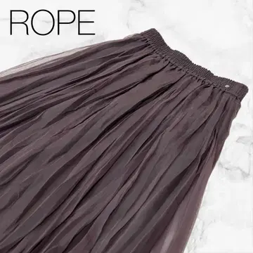 [ 로페 ] 하의 스커트 브라운 롱 기장 허리밴딩 플리츠 스커트