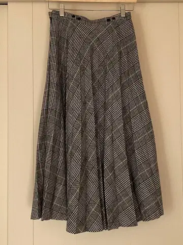 BEAMS BOY 체크 울 혼방 플리츠 스커트 빔즈 보이