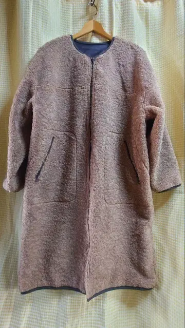 리버서블 보아 롱 코트