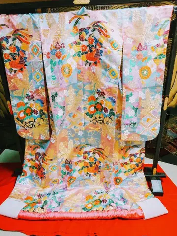 화려한 꽃무늬 우치카케 당자직풍