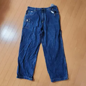 린넨 신 jeanz 다크 블루 데님 팬츠