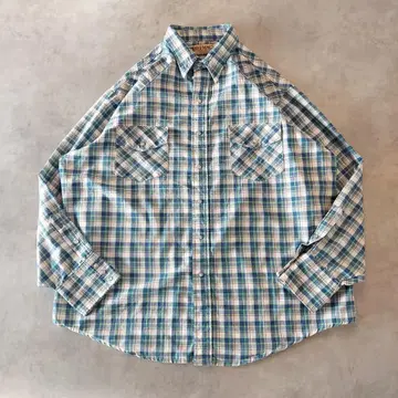 BIG MAC 빅맥 체크 셔츠 구제 의류 90s XL 파랑 14827