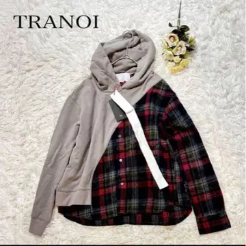 TRANOI  도킹 후드티 그레이 체크 루즈핏