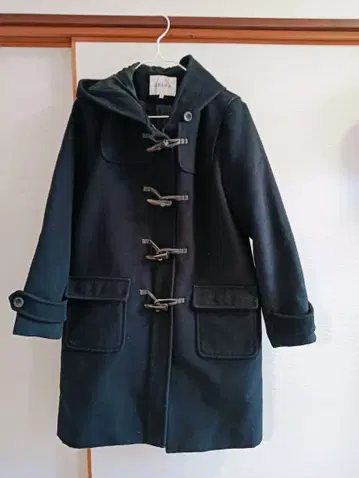 더플 코트 다크 블루 후드 부착