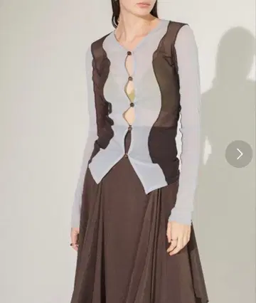 leinwande 라인밴드 가디건 시스루