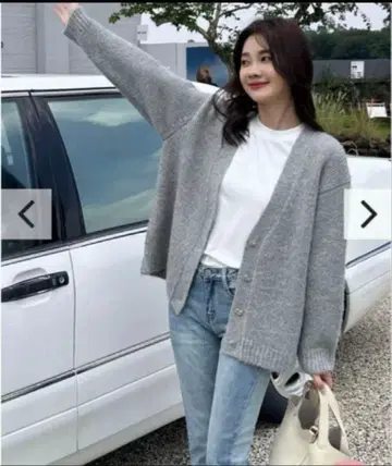 BIRTHDAYBASH 벌스데이 바쉬 하트 그레이 니트 가디건