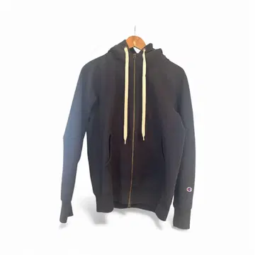 Champion 블랙 풀 집업 후드티 M