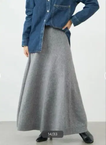 IENA 엑스트라 파인 라무 니트 플레어 스커트