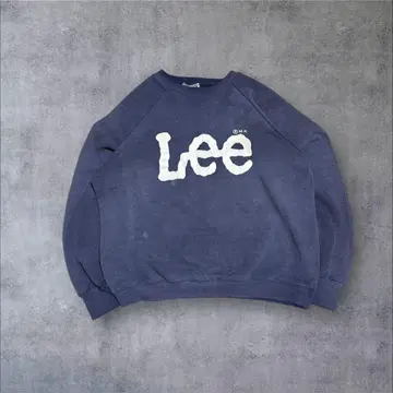90s 오니 페이드 & 페인터/보로 Lee 다크 블루 로고 맨투맨