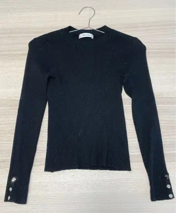 Mystrada 블랙 리브 스웨터 38