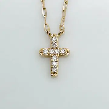 새상품급 ete K10 다이아몬드 0.02ct 크로스 목걸이