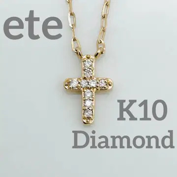 새상품급 ete K10 다이아몬드 0.02ct 크로스 목걸이