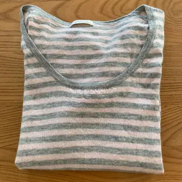 Unaca 스트라이프 패턴 긴팔 캐시미어 상의 아나카