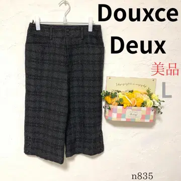 새상품급 [두스두] 여성용 모 88% 체크 팬츠 다크톤 L