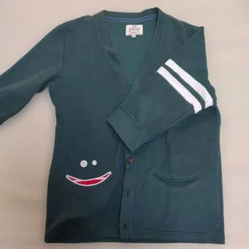 다크 그린 가디건 스마일리 페이스 7부 기장