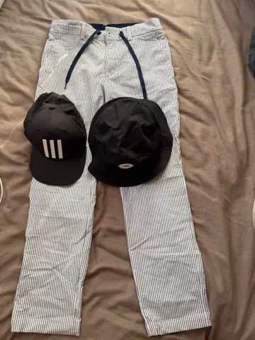 adidas 골프 스트라이프 팬츠와 캡 2세트