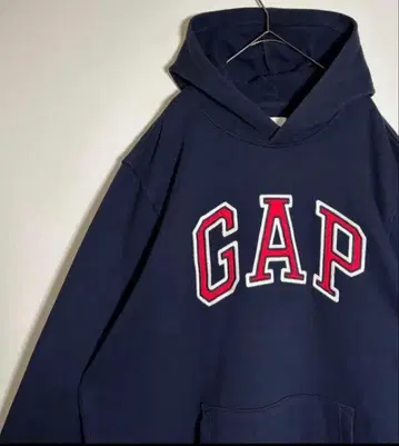 GAP 네이비 로고 후드티 속기모 M