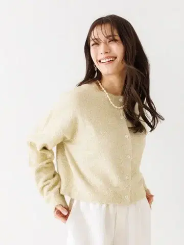 abahouse mavie 라메 혼방 페더 얀 2WAY 가디건