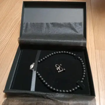 천연 제트 목걸이와 귀찌 세트