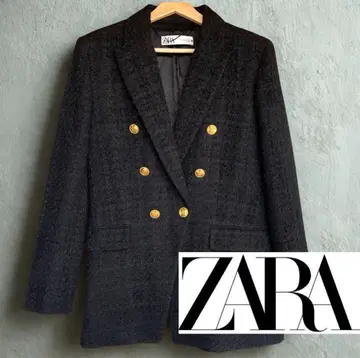 새상품급 ZARA 블랙 테일러드 자켓 더블 브레스트 자켓