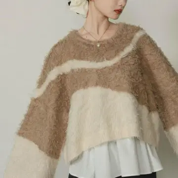 hinari 뉴앙스 샤기 니트