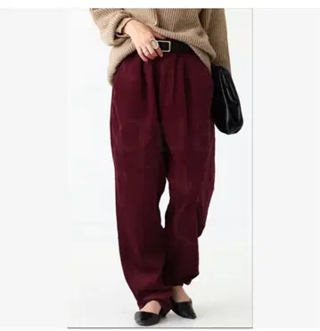 빅 사이즈 보르도 코듀로이 와이드 팬츠