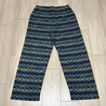 미쏘니 올 패턴 니트 팬츠 그린 폴리에스테르