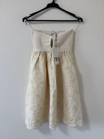 ZARA 아이보리 슬리브리스 미니 원피스 S