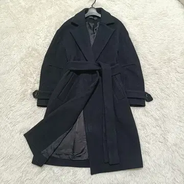 SACRA 울 혼방 벨티드 체스터 코트 블랙