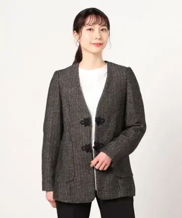 에이카요시나리 울&린넨 헤링본 노카라 자켓 todayful