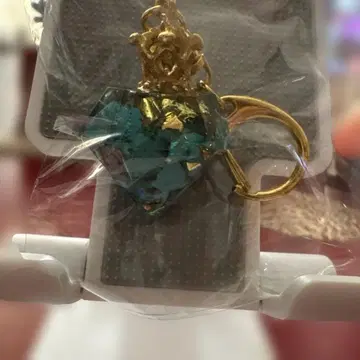 파랑과 금색 하트형 아크릴 키링