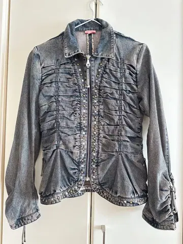 하라주쿠 구매 구제 셔링 데님 자켓 vintage