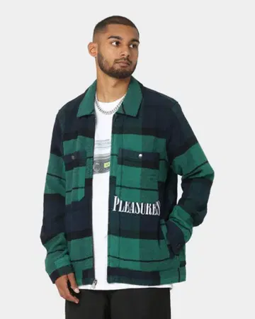 PLEASURES x HUF 체크 셔츠 자켓
