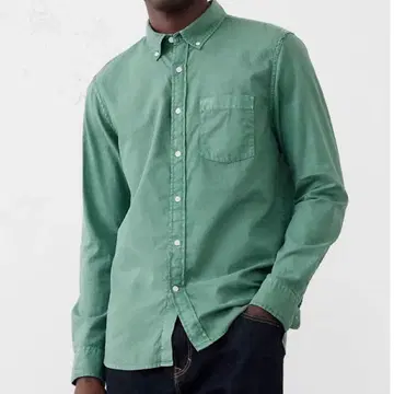 바나나리퍼블릭 그린 버튼다운 긴팔 셔츠