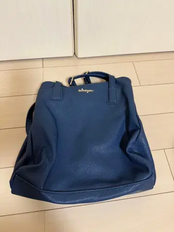 VIVAYOU 네이비 블루 토트백 레오파드 무늬 내부