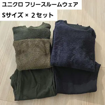 UNIQLO 보아 플리스 룸웨어 2장 세트 S 사이즈 네이비 카키
